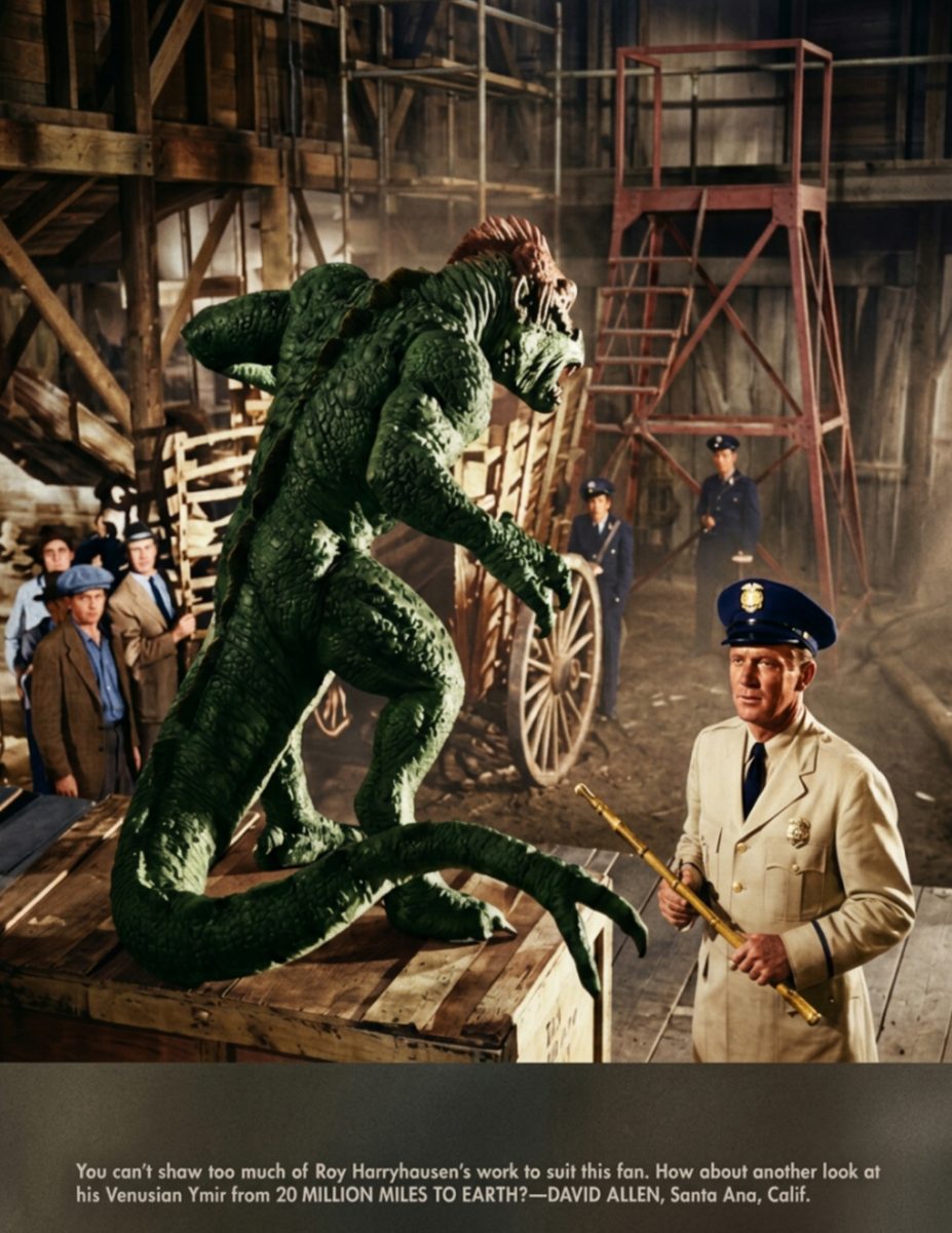Creature scene from a vintage science fiction magazine