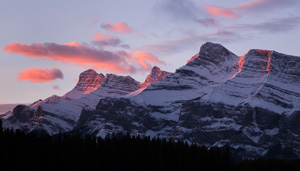 sunset over cascades
