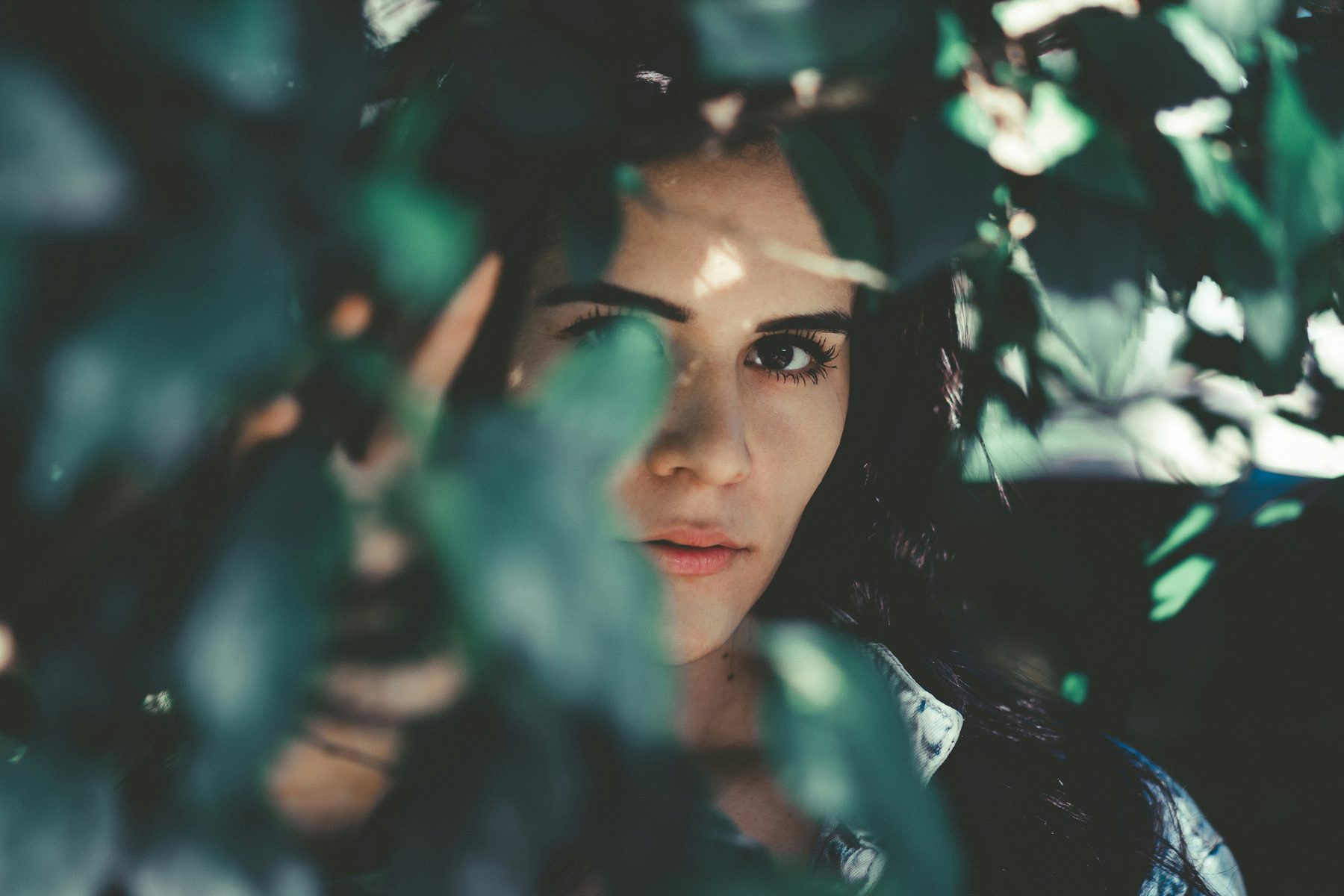 Portrait mediated by leaves