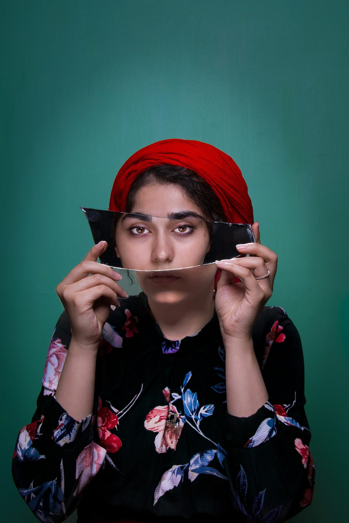 Portrait holding obstruction